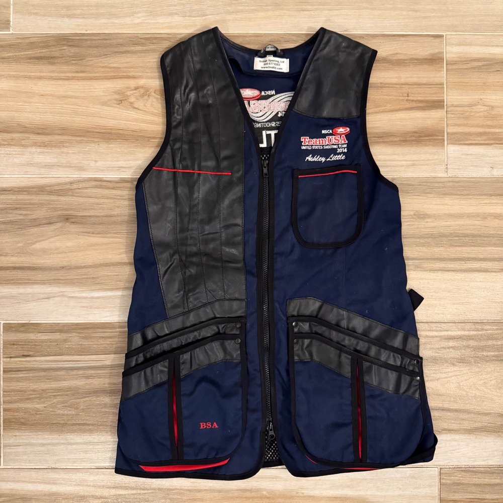 Croots England NSCA Team USA 2014 Shooting Vest Womens UK 10 US S M Mesh Back